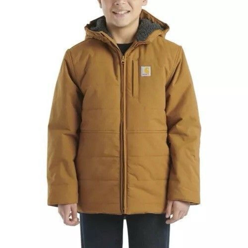 Carhartt Montana Insulated Hooded Jacket Brown Boys' Size XXS - (4/5) NWT